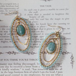 Simple Dangling BOHO Faux Stone Earrings NEW NWT